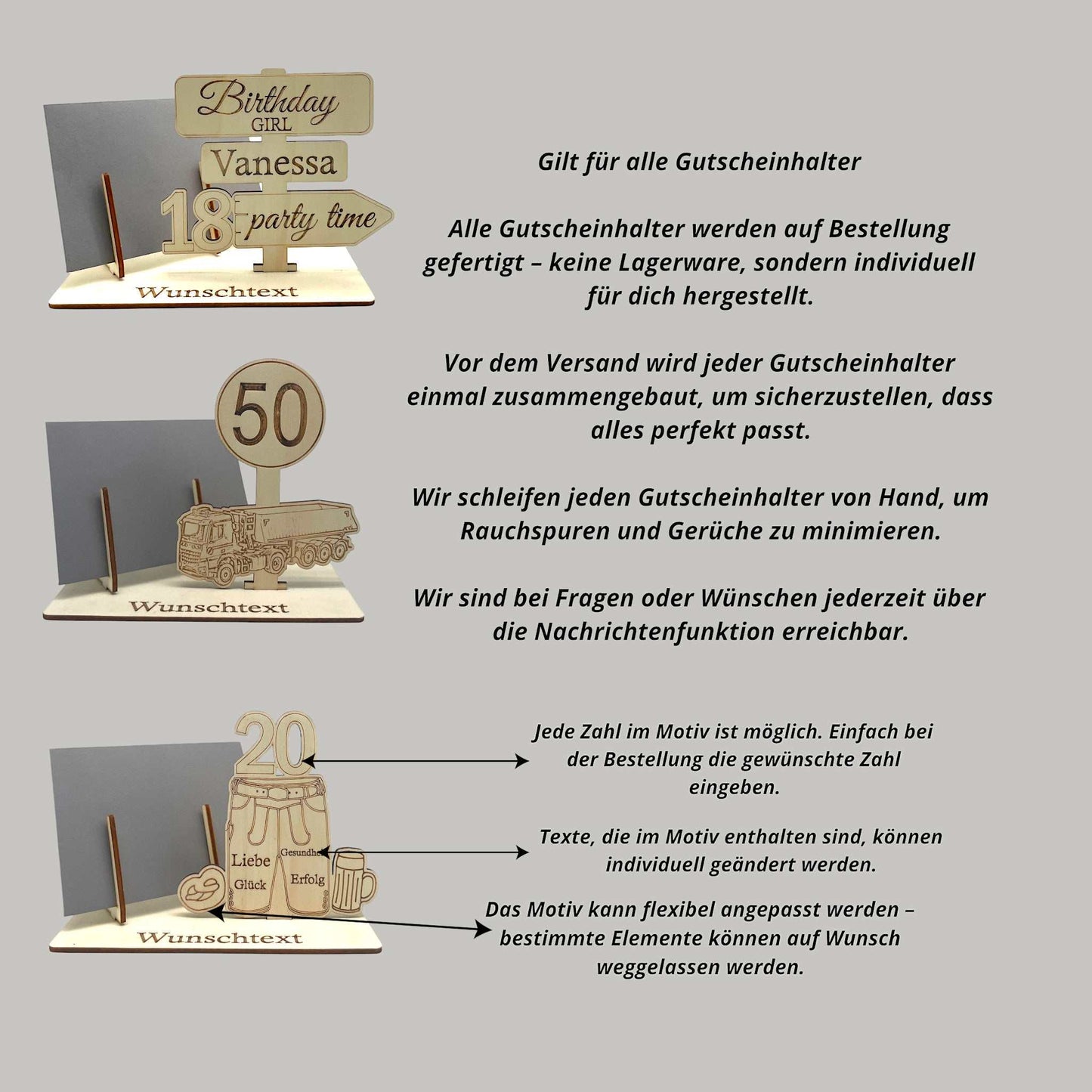 Gutschein verpacken mit Schornsteinfeger – mit Wunschtext