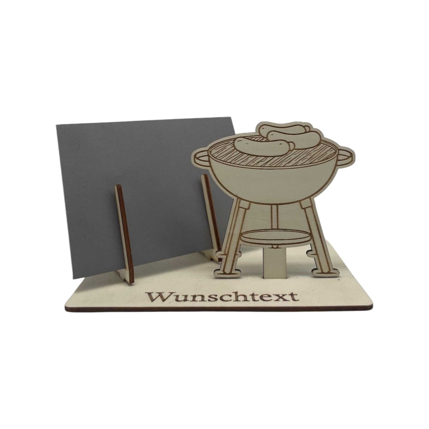 Laserdatei mit offenem Grillmotiv – SVG & DXF Gutscheinhalter für kreative Holzideen