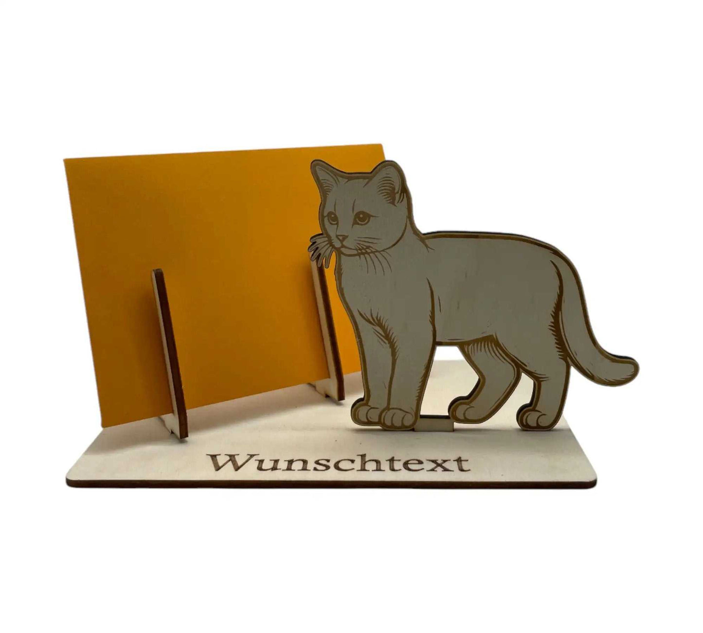 Gutschein verpacken – liebevoll gestaltete Holz-Gutscheinverpackung mit Katzen-Motiv, perfekt für besondere Anlässe.