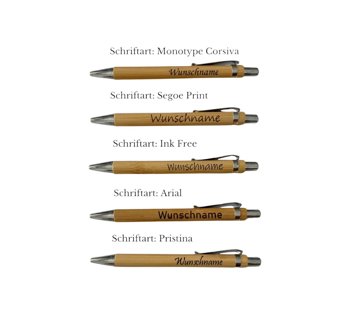 Kugelschreiber mit Gravur personalisierbar- aus Bambus mit Gravur ‚Danke, für alles‘“Kugelschreiber Geschenk mit Gravur für Lehrer oder Kollegen