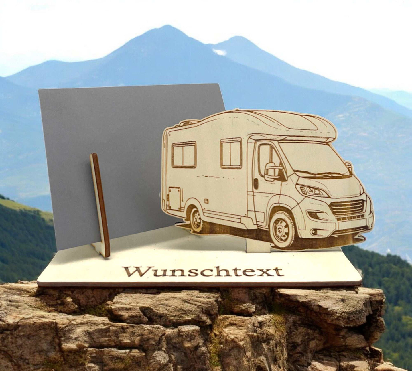 Geldgeschenkhalter mit graviertem Wohnmobil