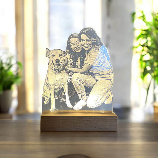 Fotogravur auf Acrylglas mit LED-Beleuchtung als Geschenkidee
