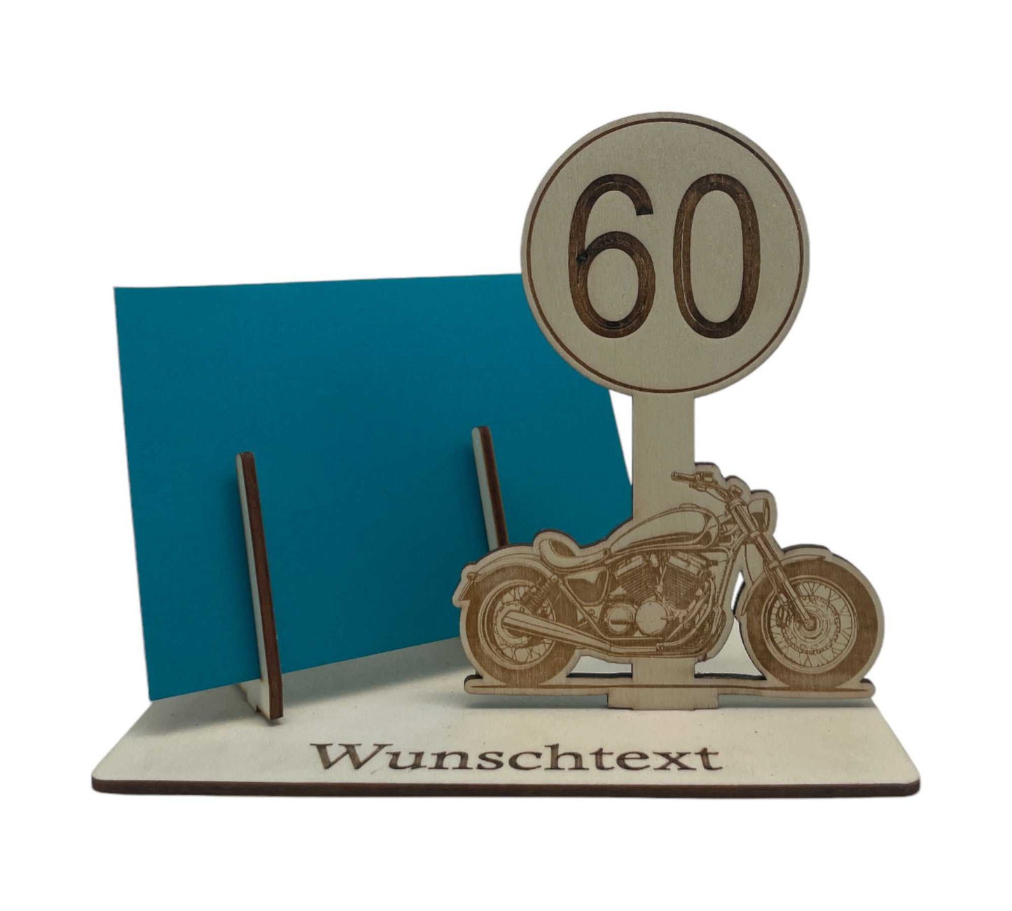 60. Geburtstag – kreative Geldgeschenk-Verpackung mit Motorrad-Motiv für eine außergewöhnliche Geschenkidee.