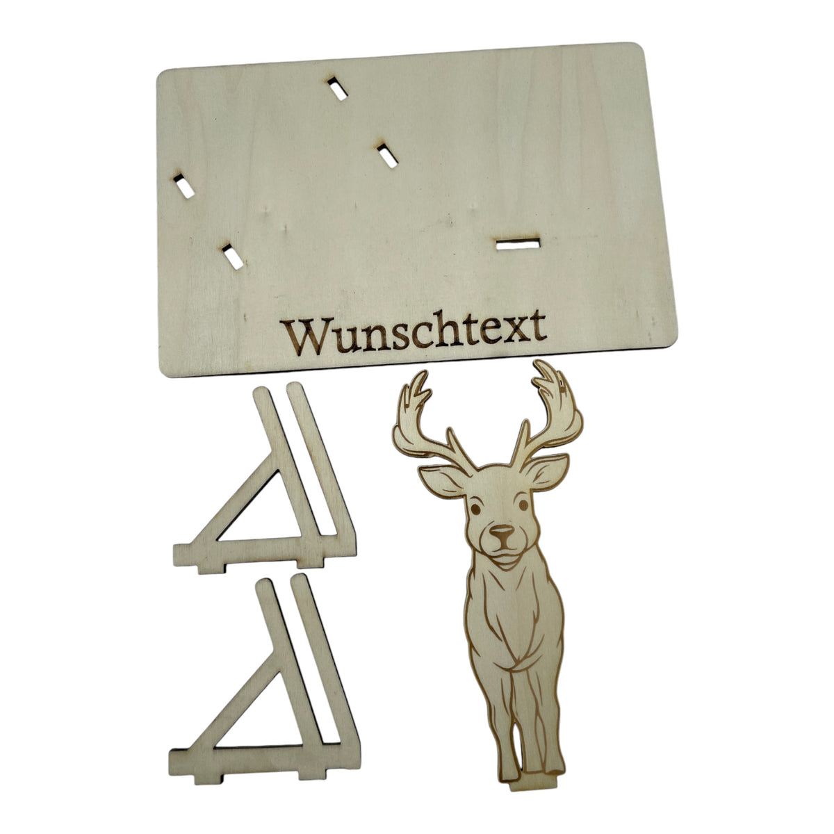 Gutscheinverpackung Weihnachten aus Holz mit Rentier und Wunschtext, Ansicht 7
