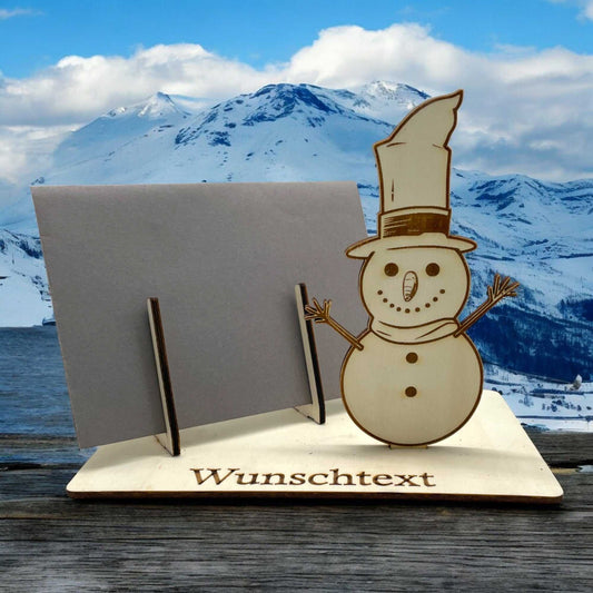 Weihnachten Gutschein verpacken - Motiv Schneemann 1