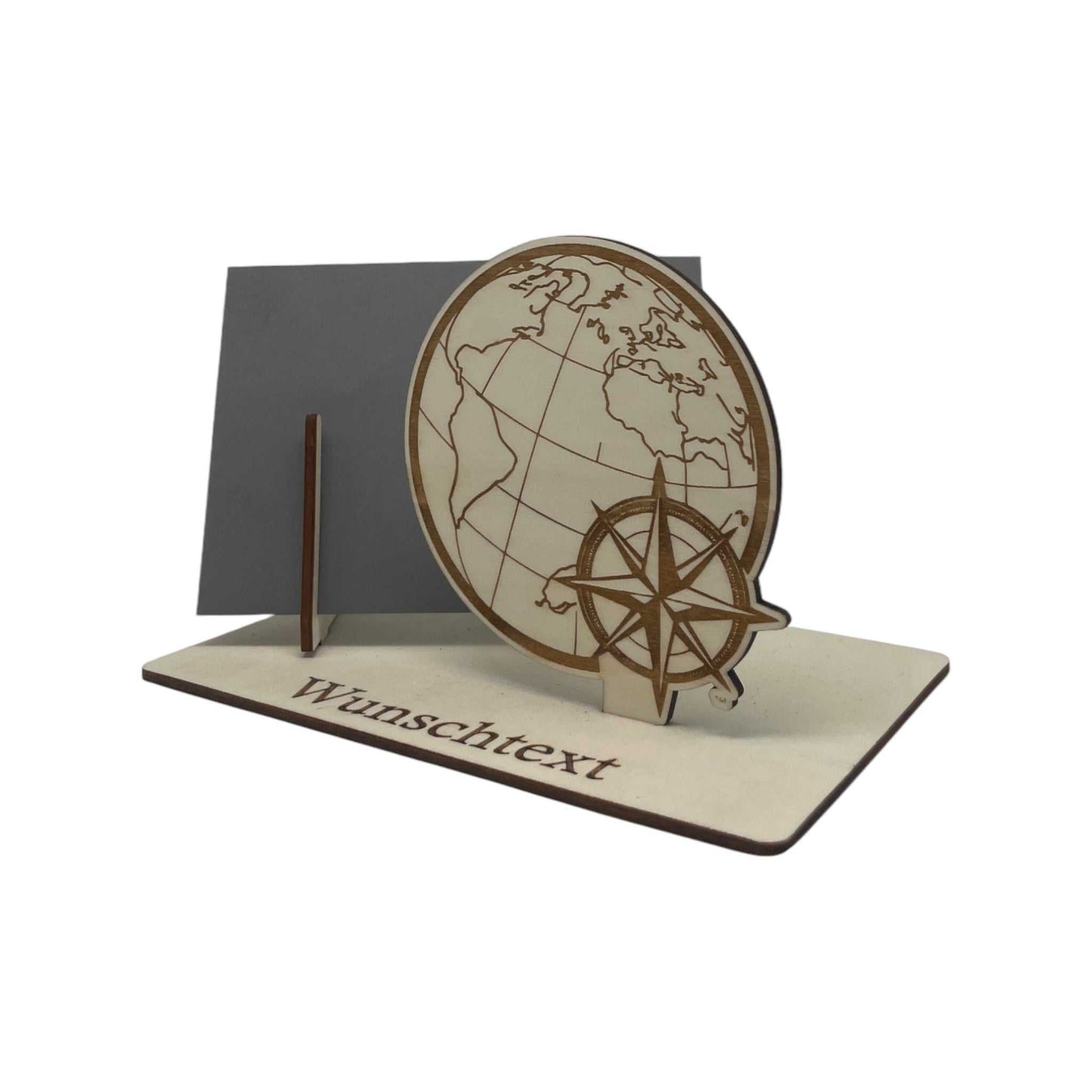 SVG, DXF Laserdatei – Gutscheinhalter Weltkarte & Globus
