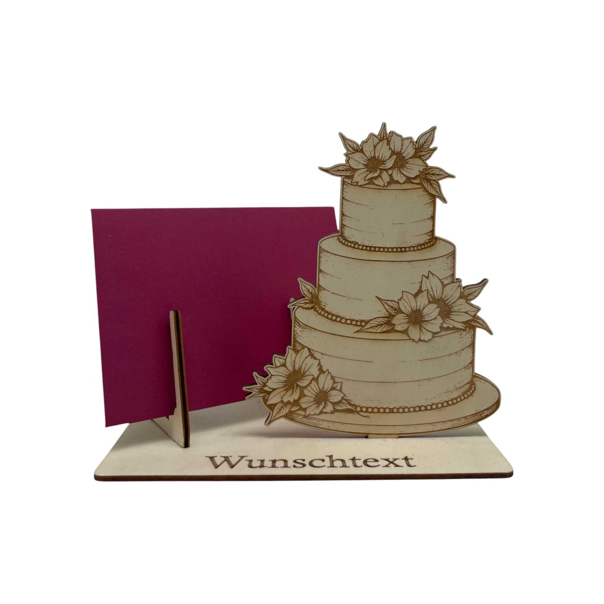 Dekorativer Gutscheinhalter Hochzeit mit mehrstöckiger Torte