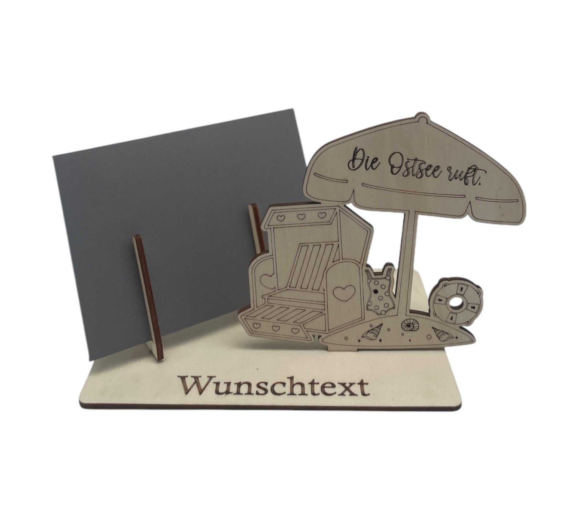 Geschenkidee für Urlaub an der Ostsee – Holzhalter mit maritimen Symbolen