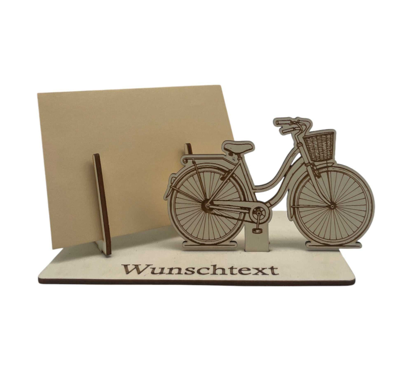 Graviertes Damenfahrrad als Gutscheinhalter