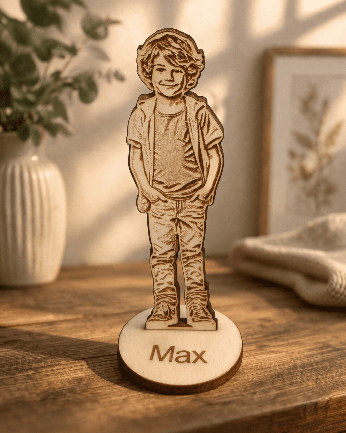 Personalisierte Figur aus Holz gefertigt aus deinem persönlichen Bild