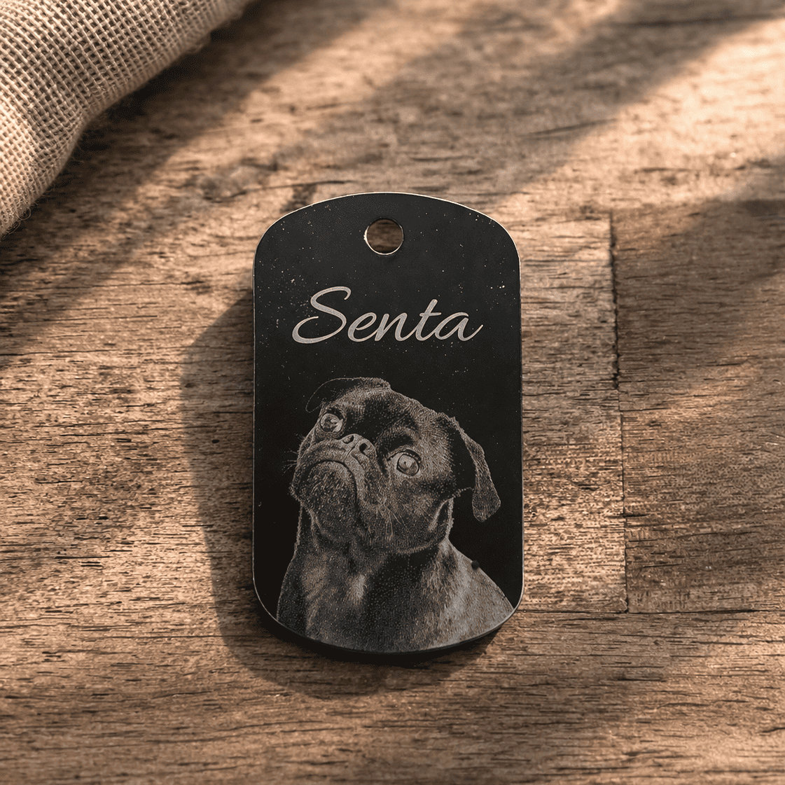 Personalisierter Foto Anhänger aus Metall mit Gravur