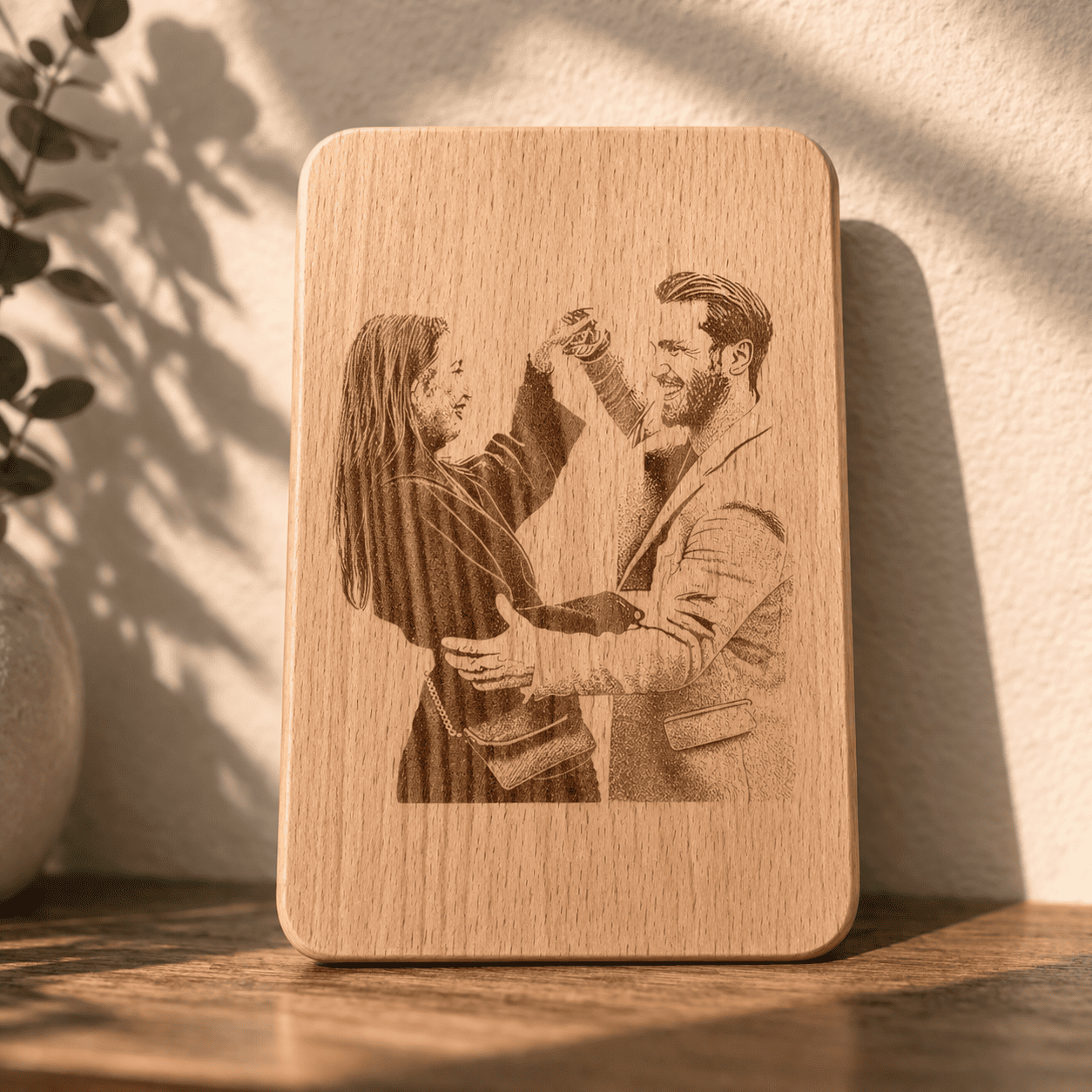 foto gravur auf holzbrett personalisiertes holzprodukt für erinnerungen und geschenke