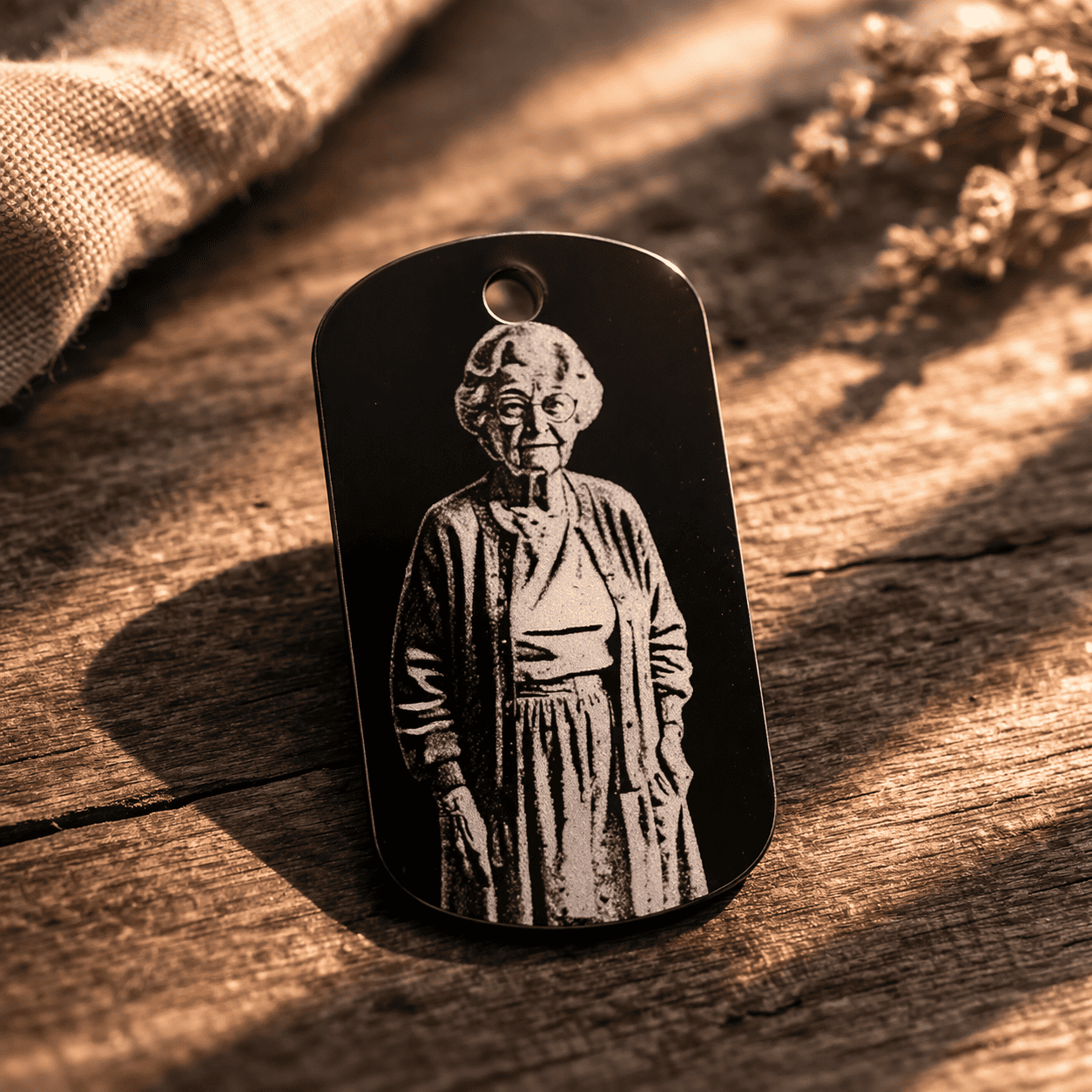 Fotogravur auf Aluminium Anhänger mit klarer Darstellung