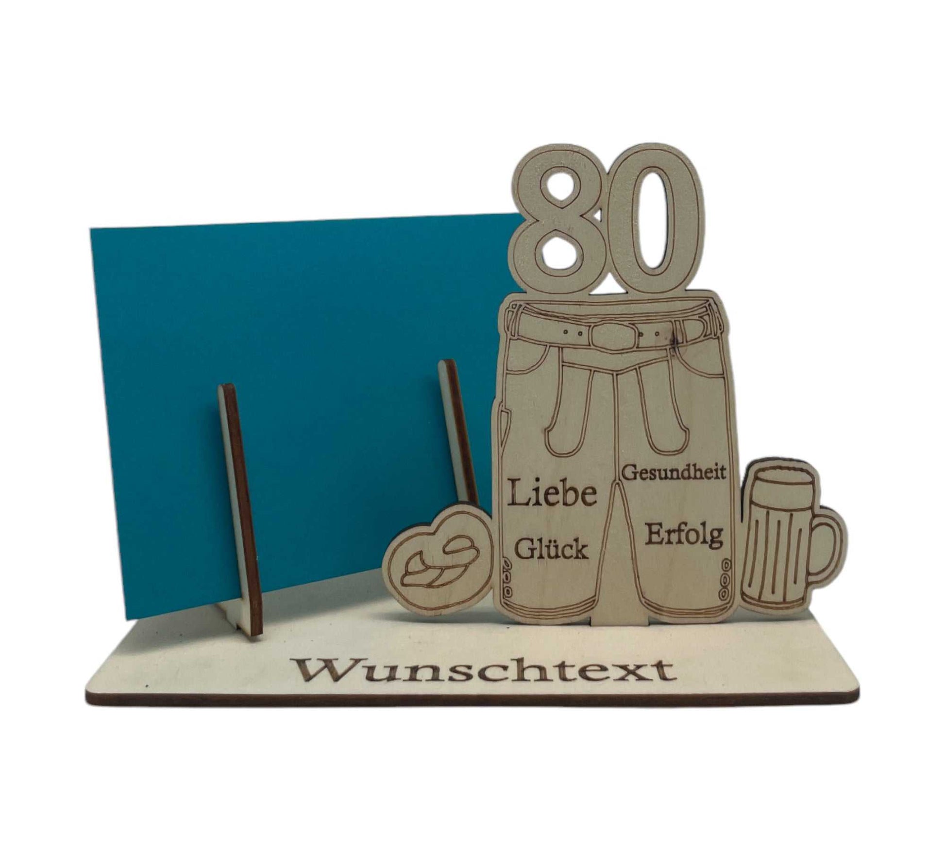 Geldgeschenk 80. Geburtstag Gutscheinverpackung Lederhose