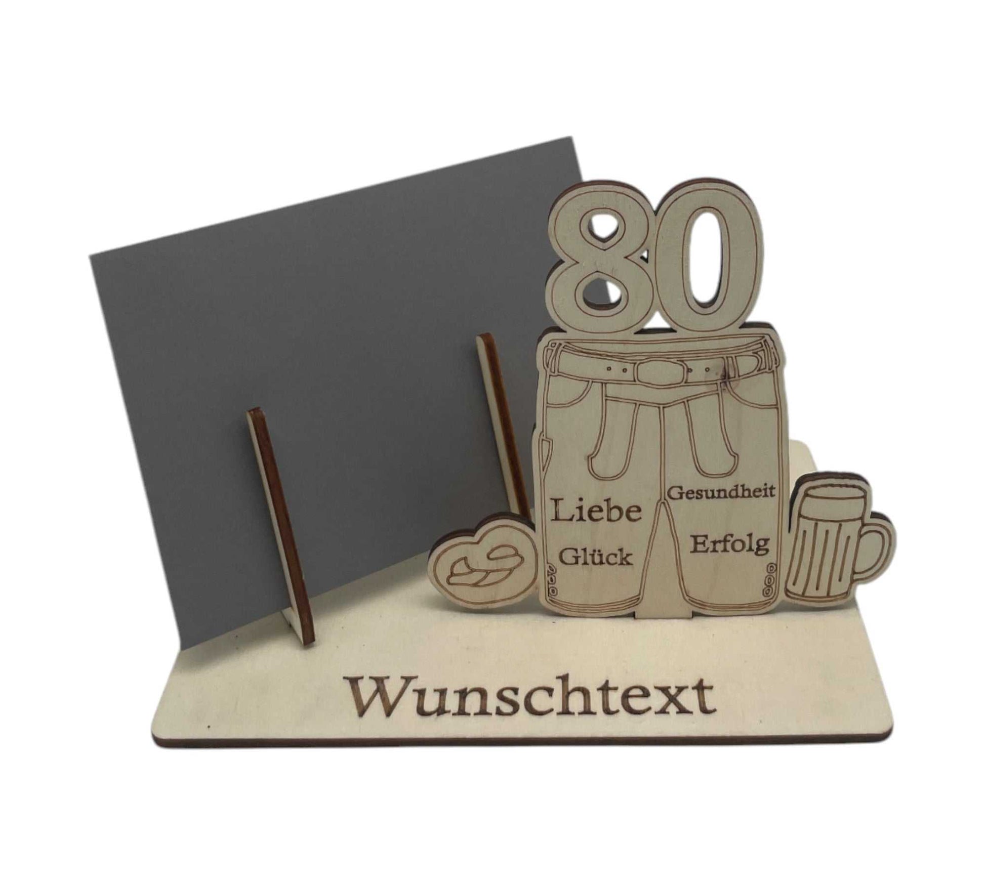 Geburtstagsgeschenk 80 Jahre Lederhose mit Bierkrug