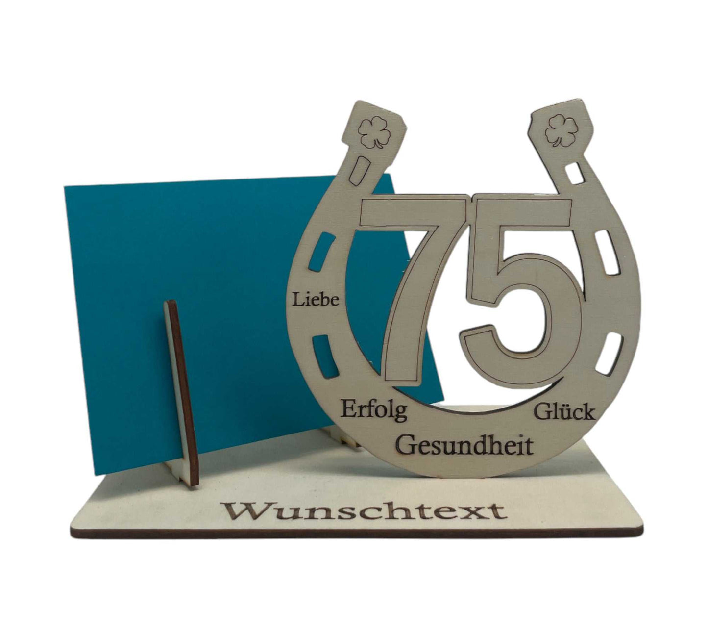 Geldgeschenk 75. Geburtstag Hufeisen-Design