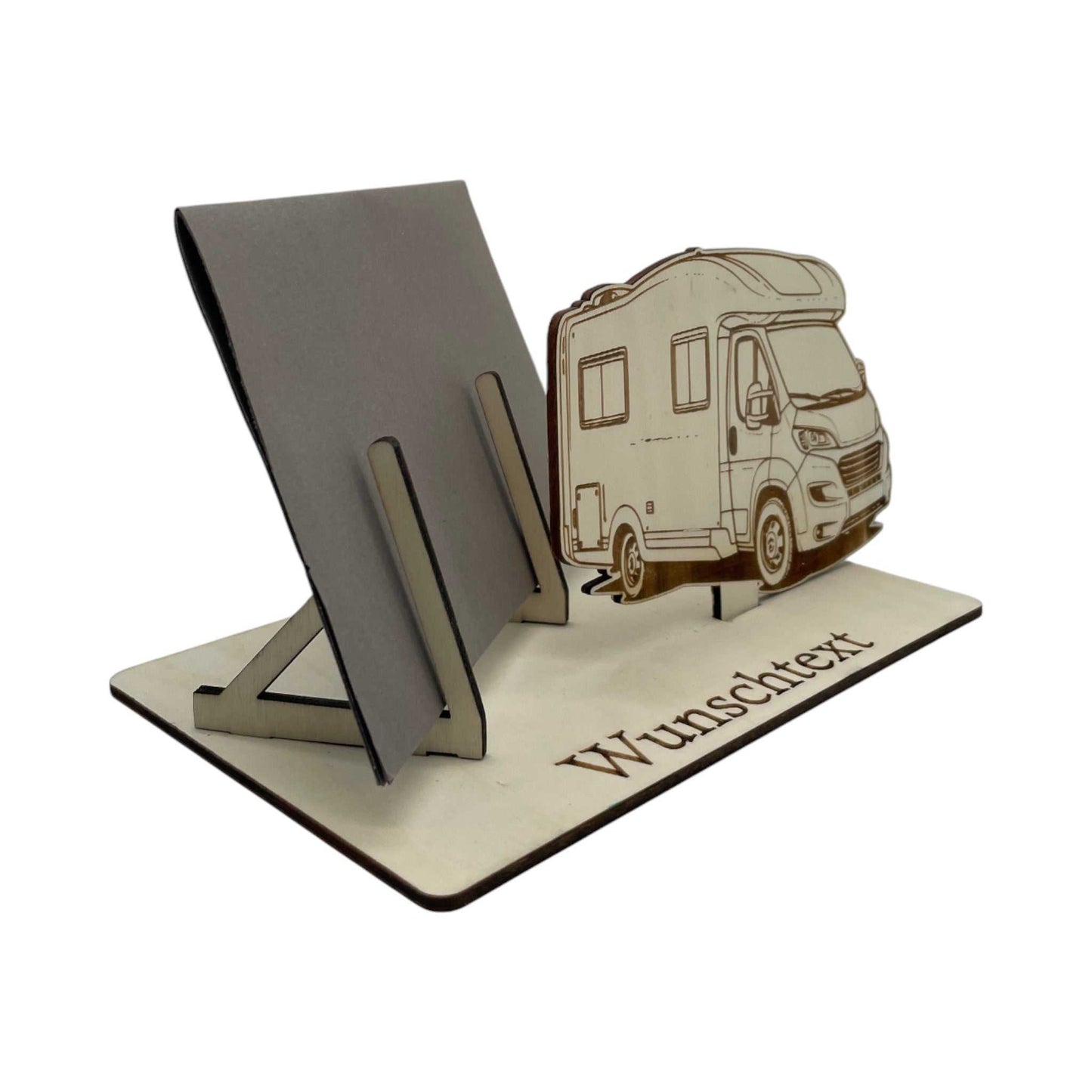 Gutschein verpacken im Camping-Stil – mit Wohnmobil-Motiv und Wunschgravur