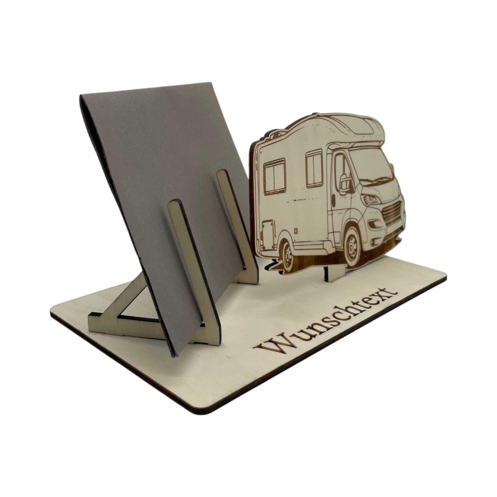 Gutschein verpacken im Camping-Stil – mit Wohnmobil-Motiv und Wunschgravur