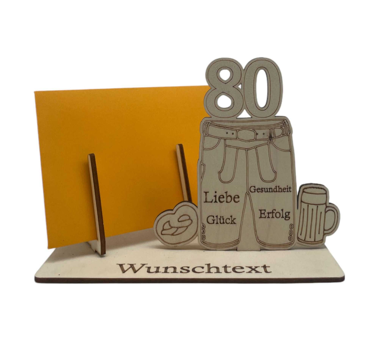 Geldgeschenk Geburtstag 80 Jahre – Lederhose und Brezel