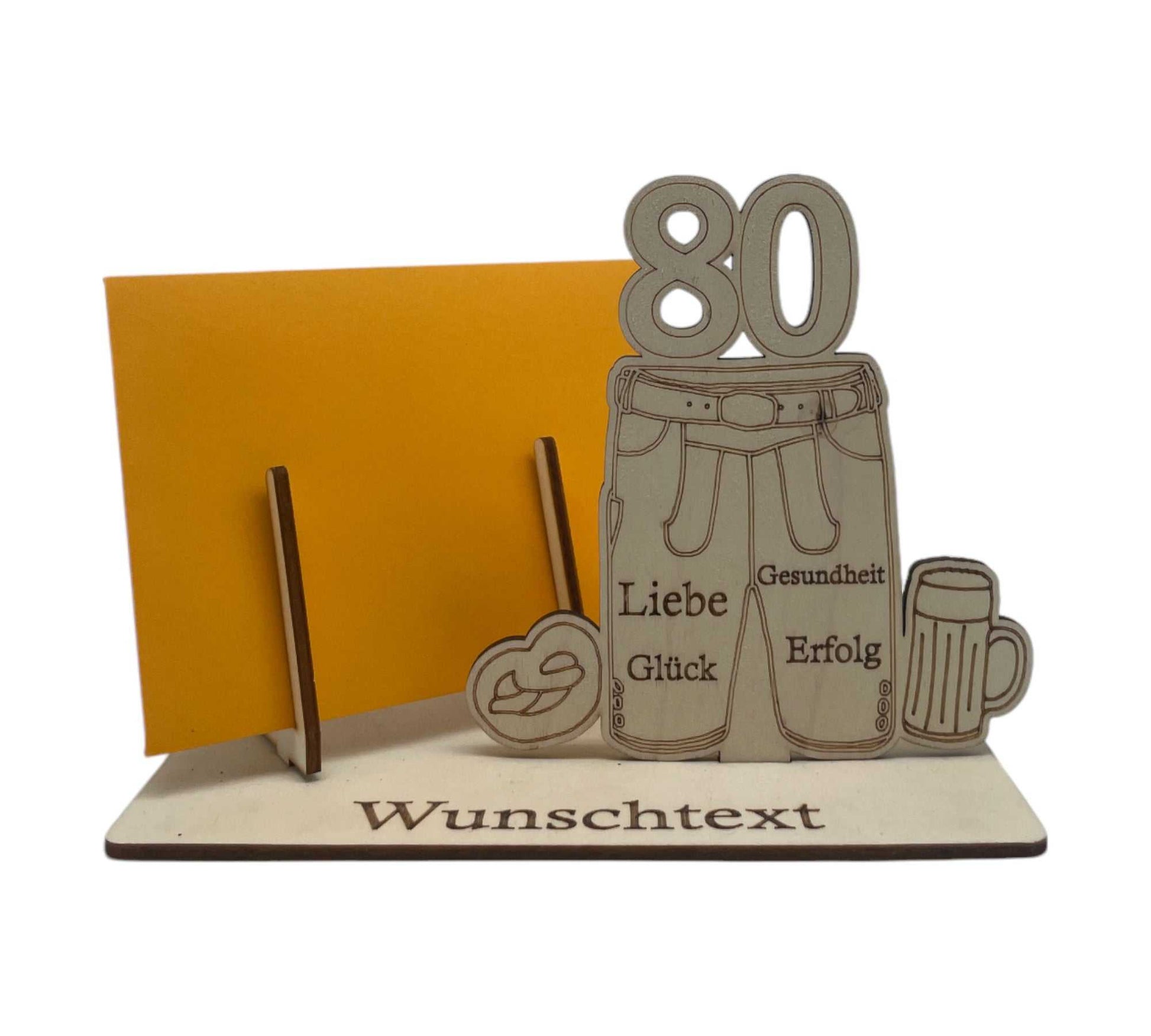 Geldgeschenk Geburtstag 80 Jahre – Lederhose und Brezel