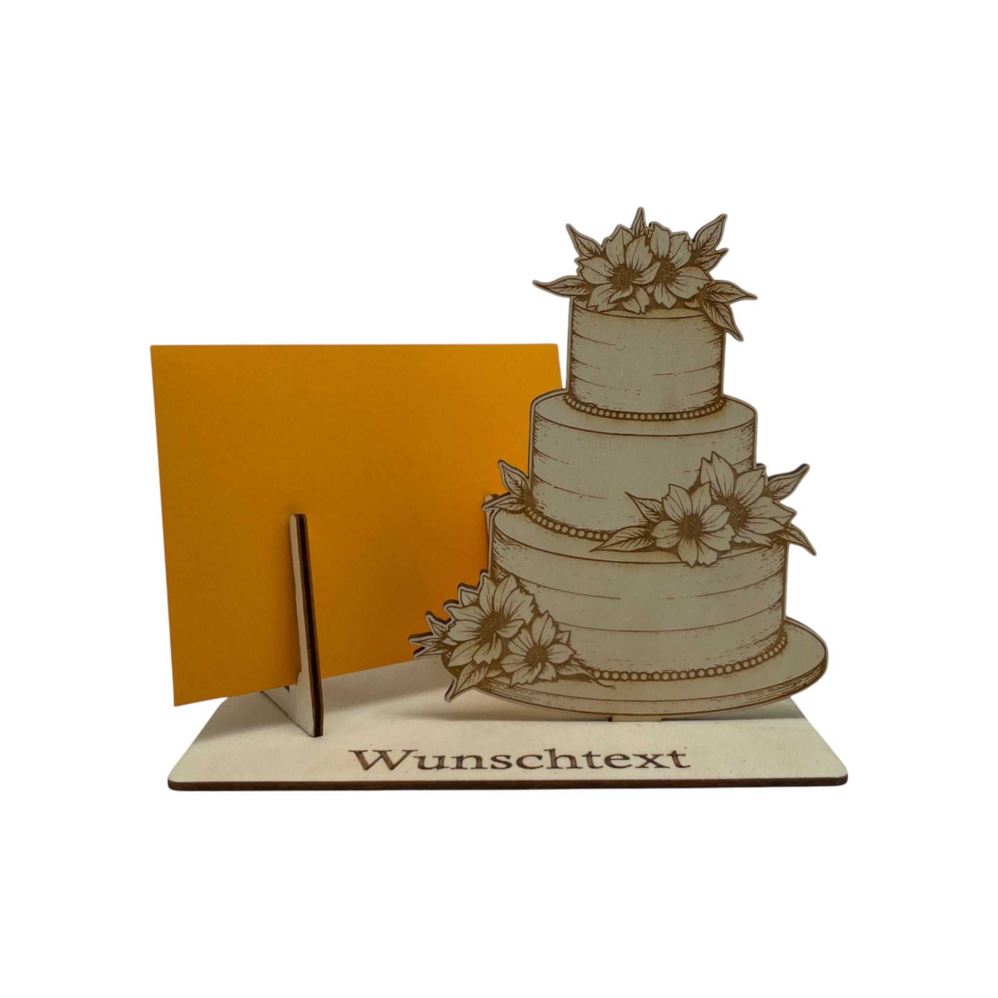 Geldgeschenk Hochzeit verpacken mit Tortenmotiv Gutscheinhalter