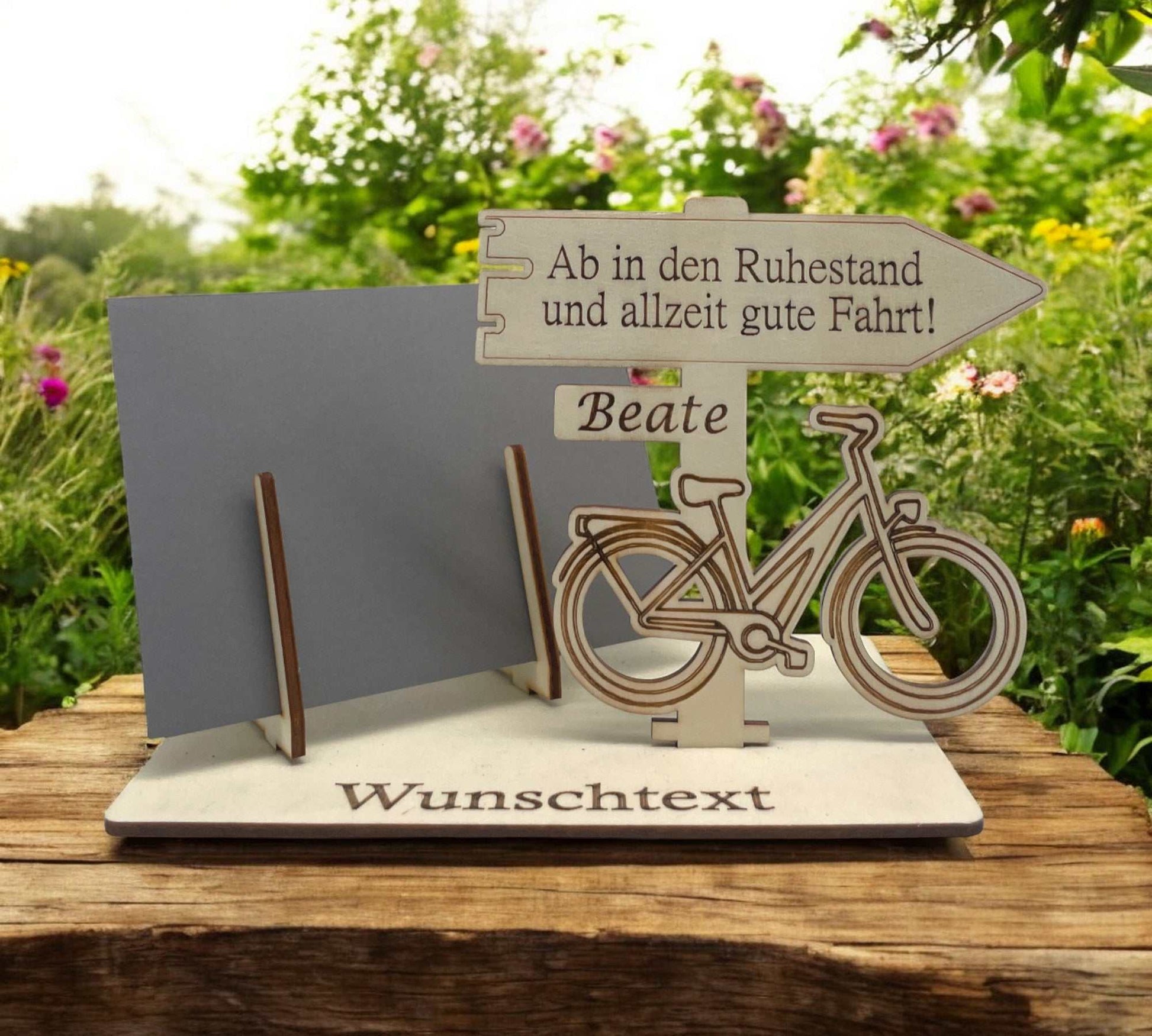 geschenkgutschein fahrrad.de Gutschein verpacken zum Ruhestand – mit Fahrrad und Wunschtext – Geschenke