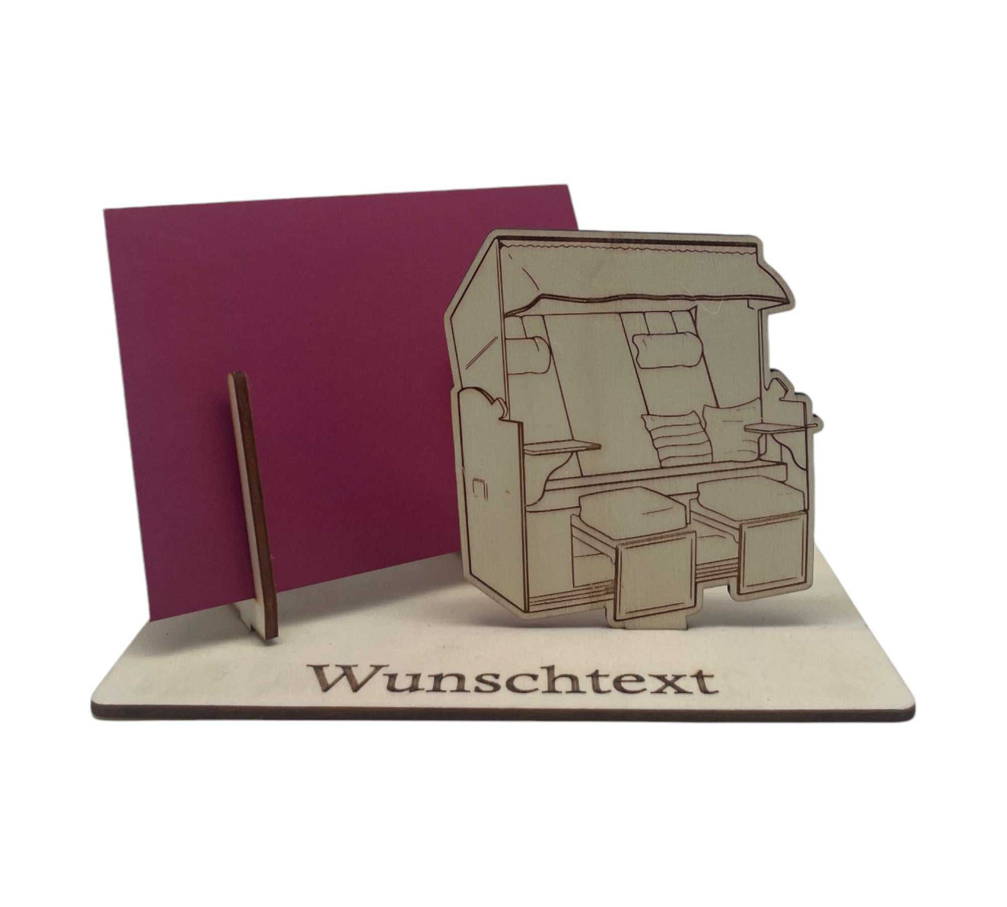 Gutscheinhalter für Wellnessurlaub mit Strandkorb