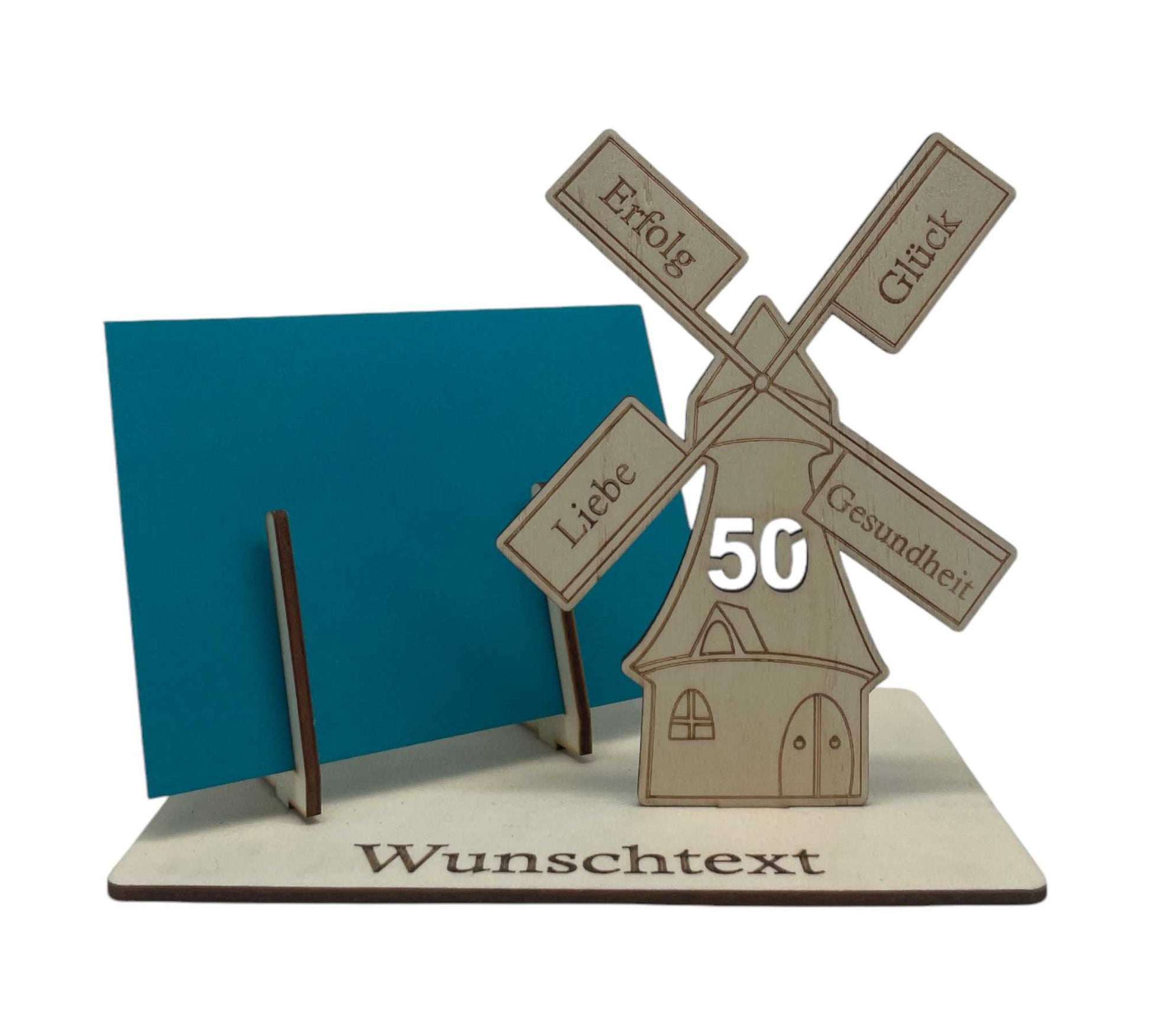 Gravur Windmühle Geburtstag 50 Jahre