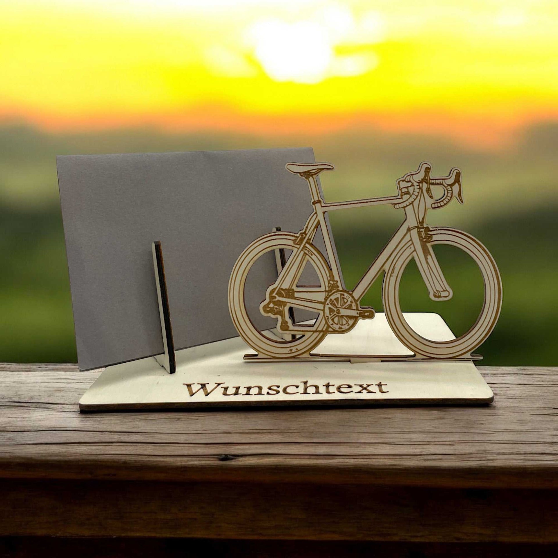 Gutschein verpacken mit Rennrad-Motiv – mit Wunschtext – Geschenke