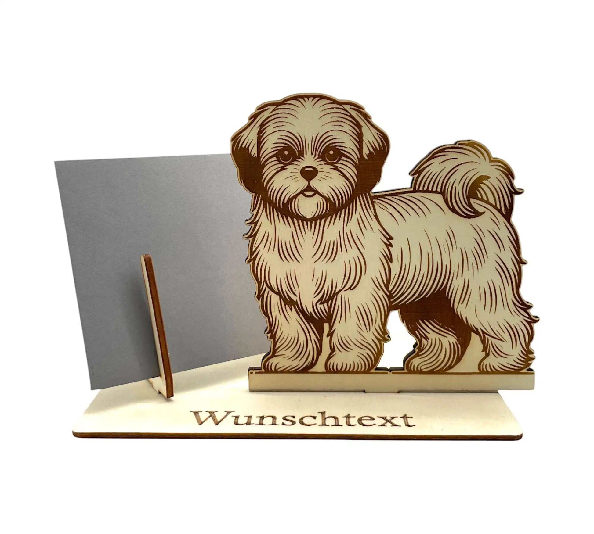 Kreative Holz-Geschenkverpackung mit Malteser-Motiv – perfekt zum Gutschein verpacken für Geburtstage und besondere Anlässe.