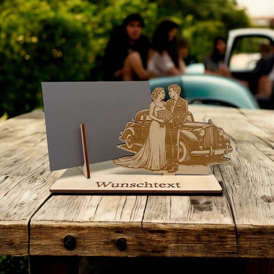 Gutscheinhalter Hochzeit Auto Holz – Gutschein verpacken