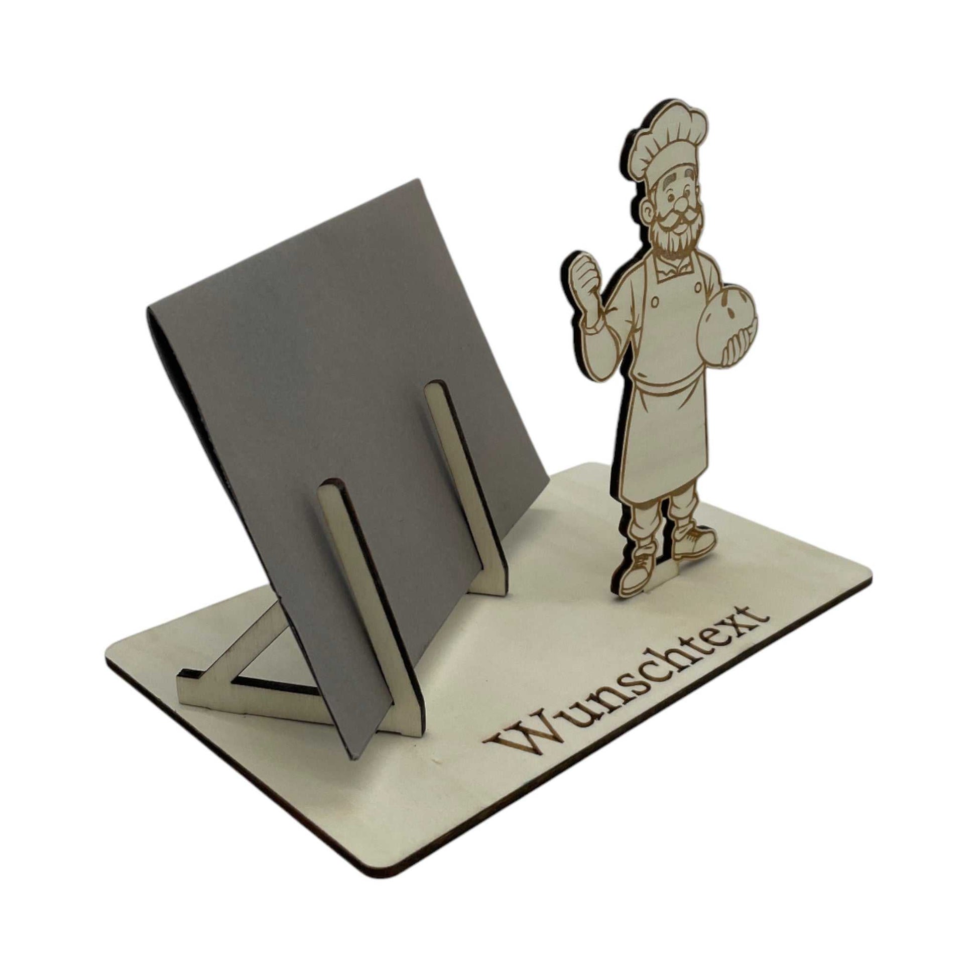 Gutscheinhalter mit Bäcker-Motiv und Gravur