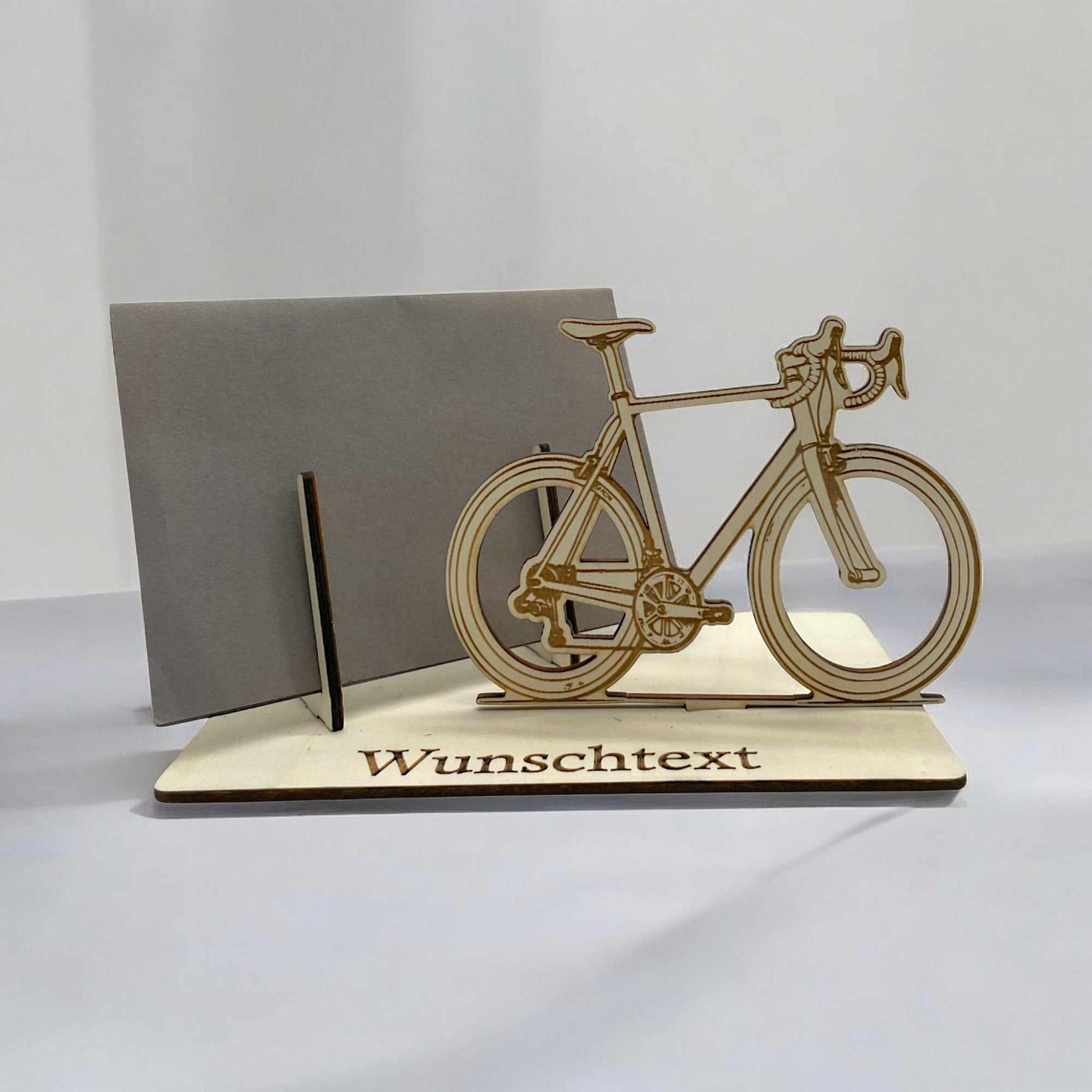 rennrad zu verschenken Gutschein verpacken mit Rennrad-Motiv – personalisierbar
