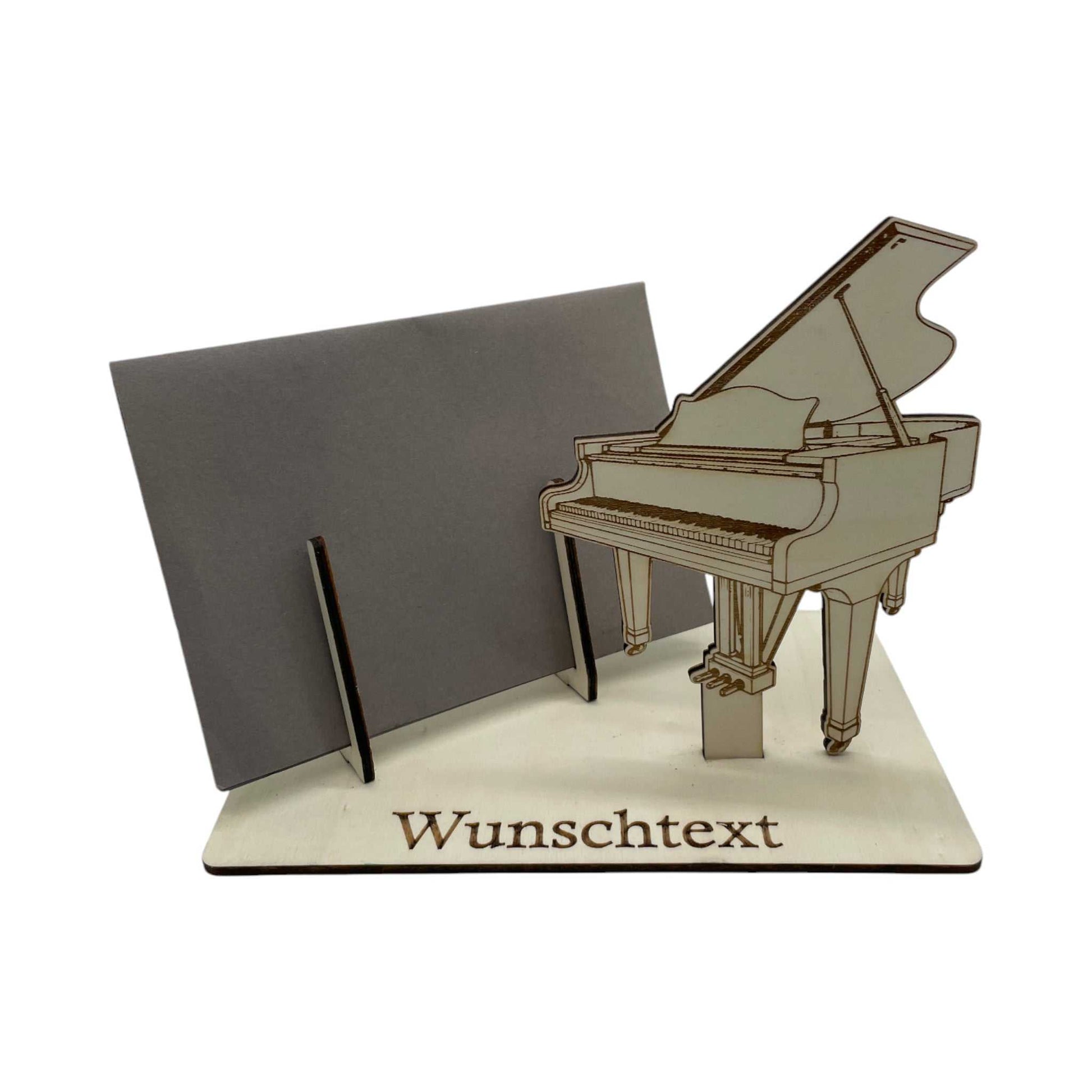 Geschenkidee für Musikliebhaber – Holzmotiv mit Flügel und Wunschgravur