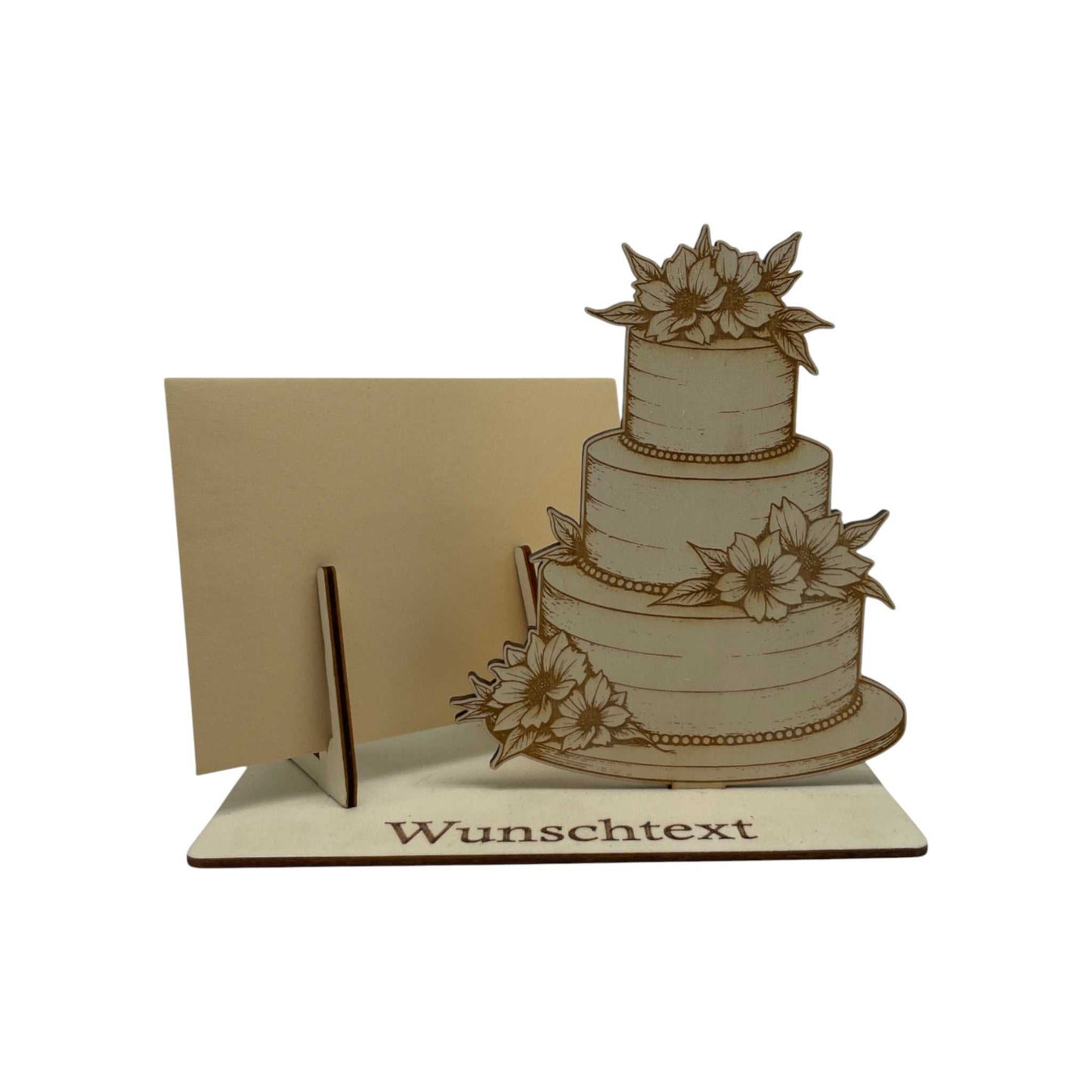 Gutscheinhalter Hochzeit mit Torte mit Stecksystem für Umschlag