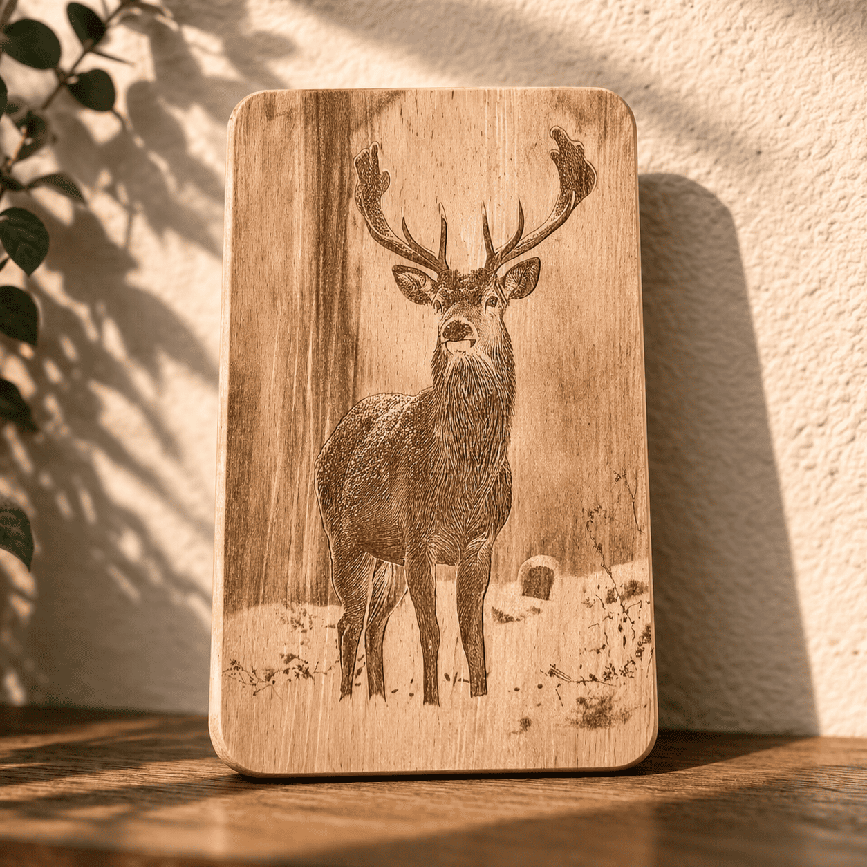 holzbrett mit fotogravur eigenes motiv wird in holz graviert dekoratives einzelstück