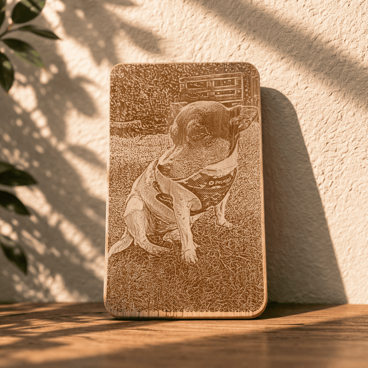 holzbrett gravur mit foto personalisiertes geschenk aus holz mit natürlicher struktur