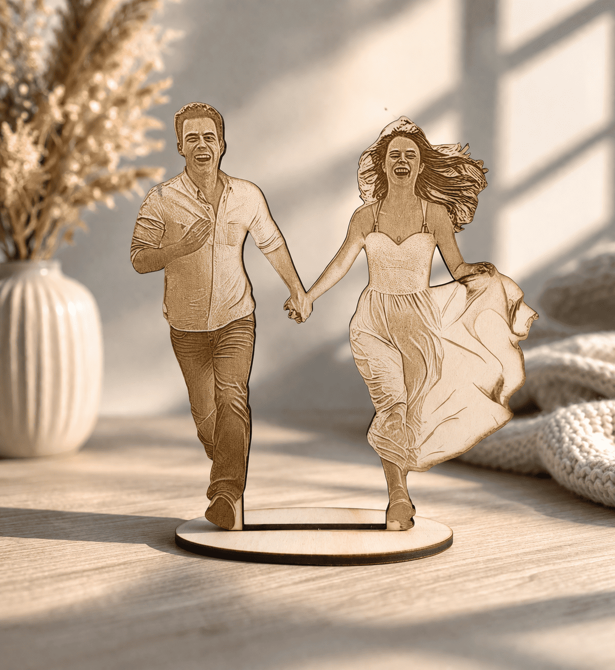 Holzfigur aus Foto als Geschenk für Familie oder besondere Momente