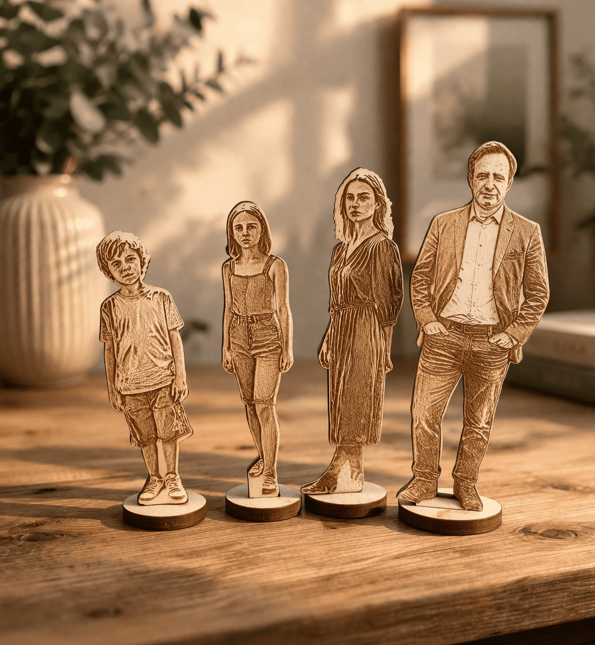 Holzfigur personalisiert aus Foto als Erinnerung an besondere Augenblicke