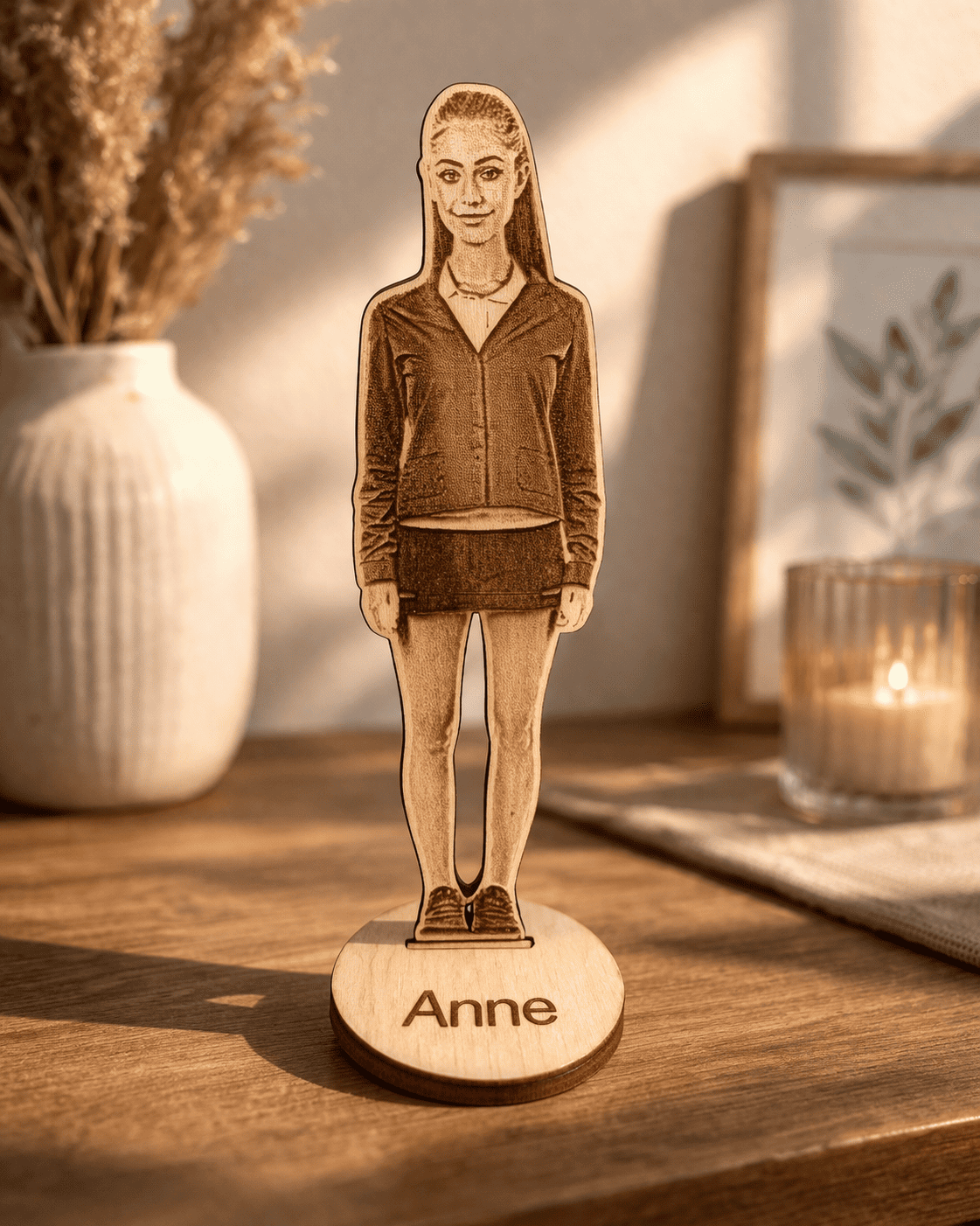 Personalisierte Holzfigur mit individueller Form aus deinem Wunschfoto