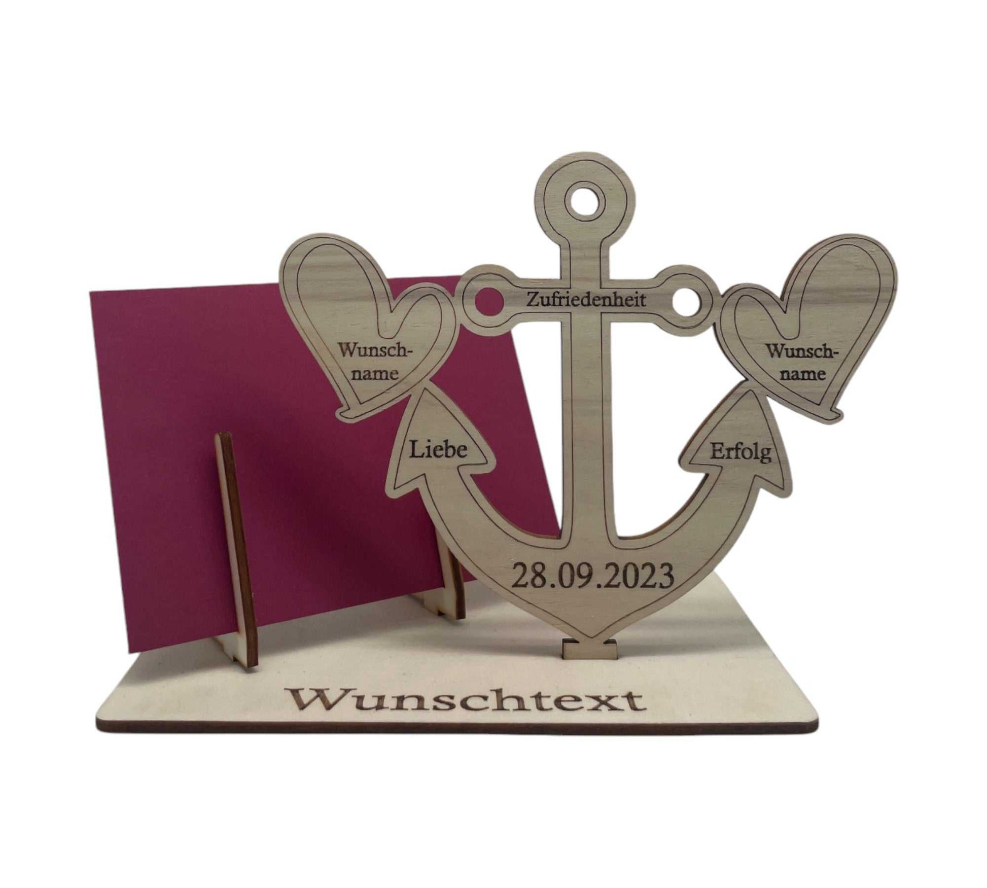 Maritime Gutscheinverpackung mit Herzgravur