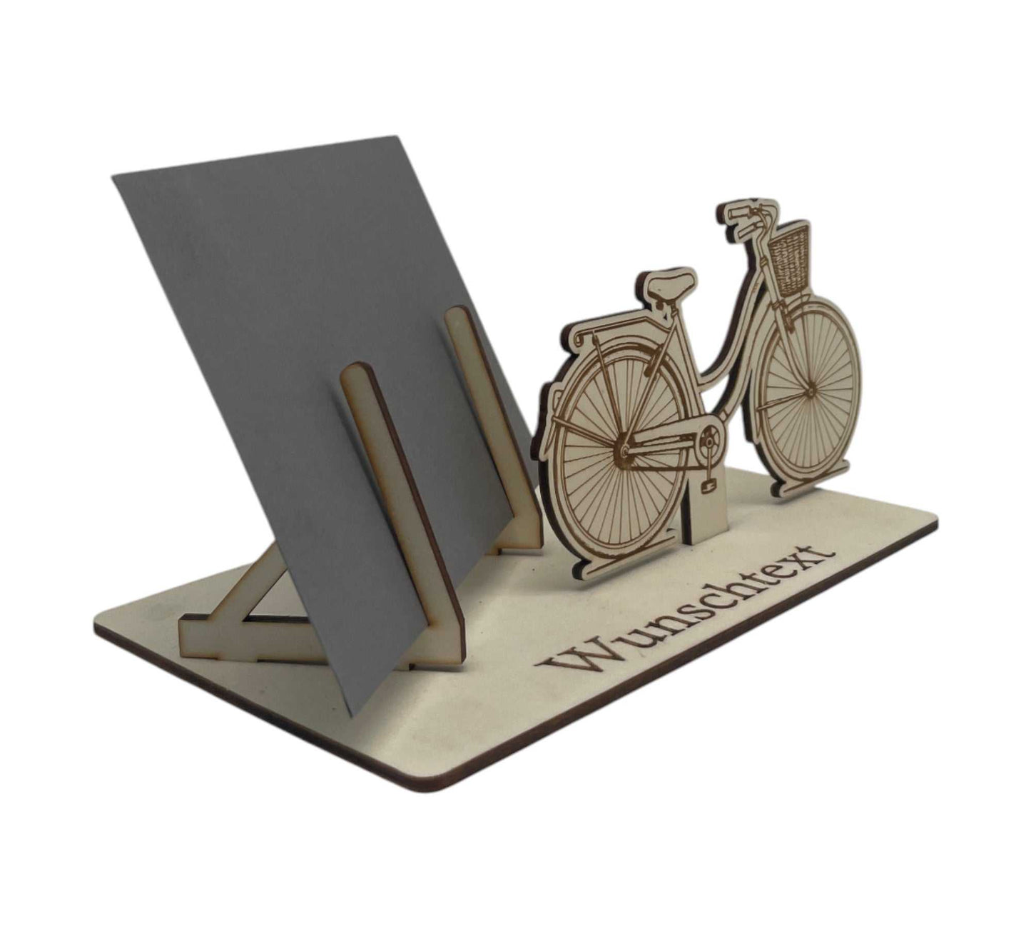 Gutscheinidee für Fahrradtour aus Holz