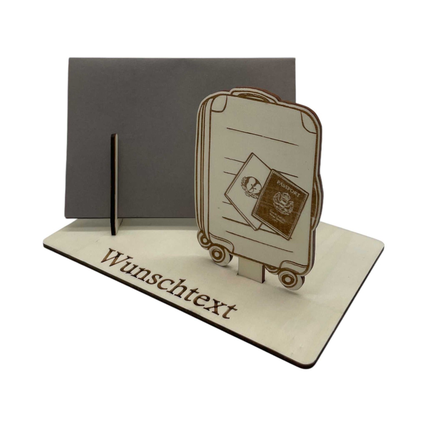 Idee zur Verpackung eines Reisegutscheins mit Koffer-Motiv