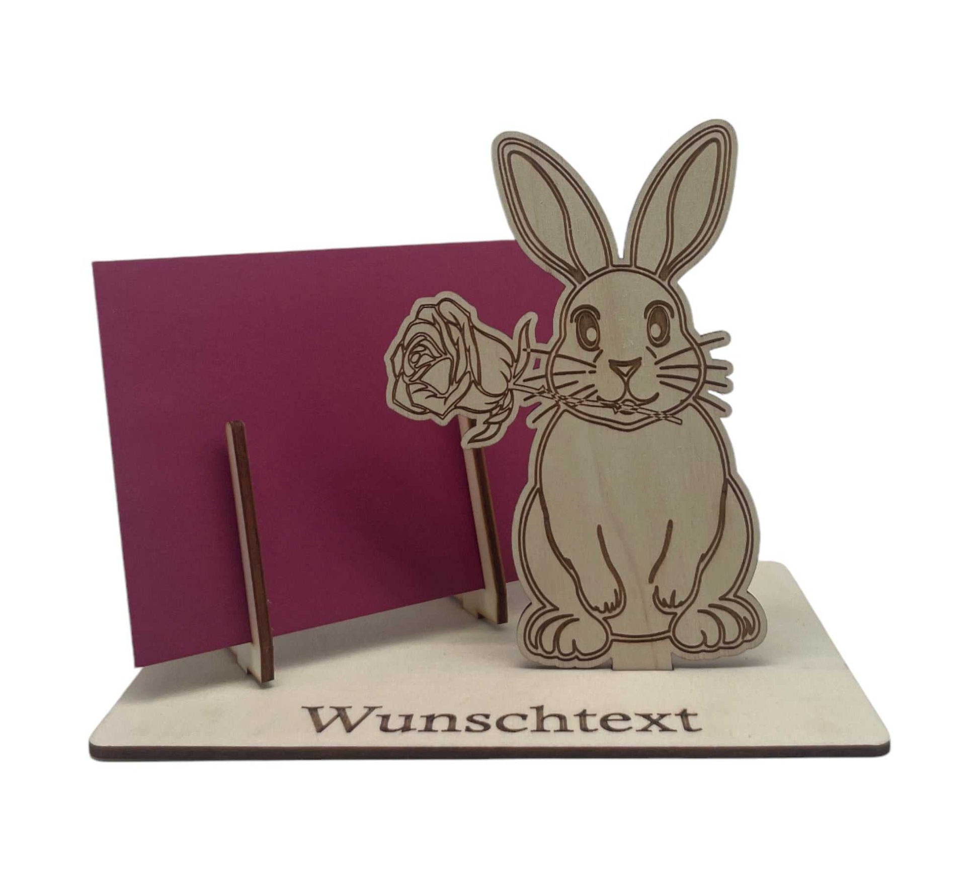 Süßer Hase mit Rose als Deko und Verpackung