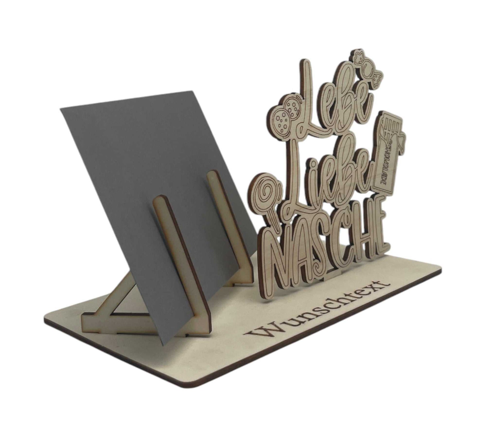 Schokoladen-Gutschein in Holz verpackt