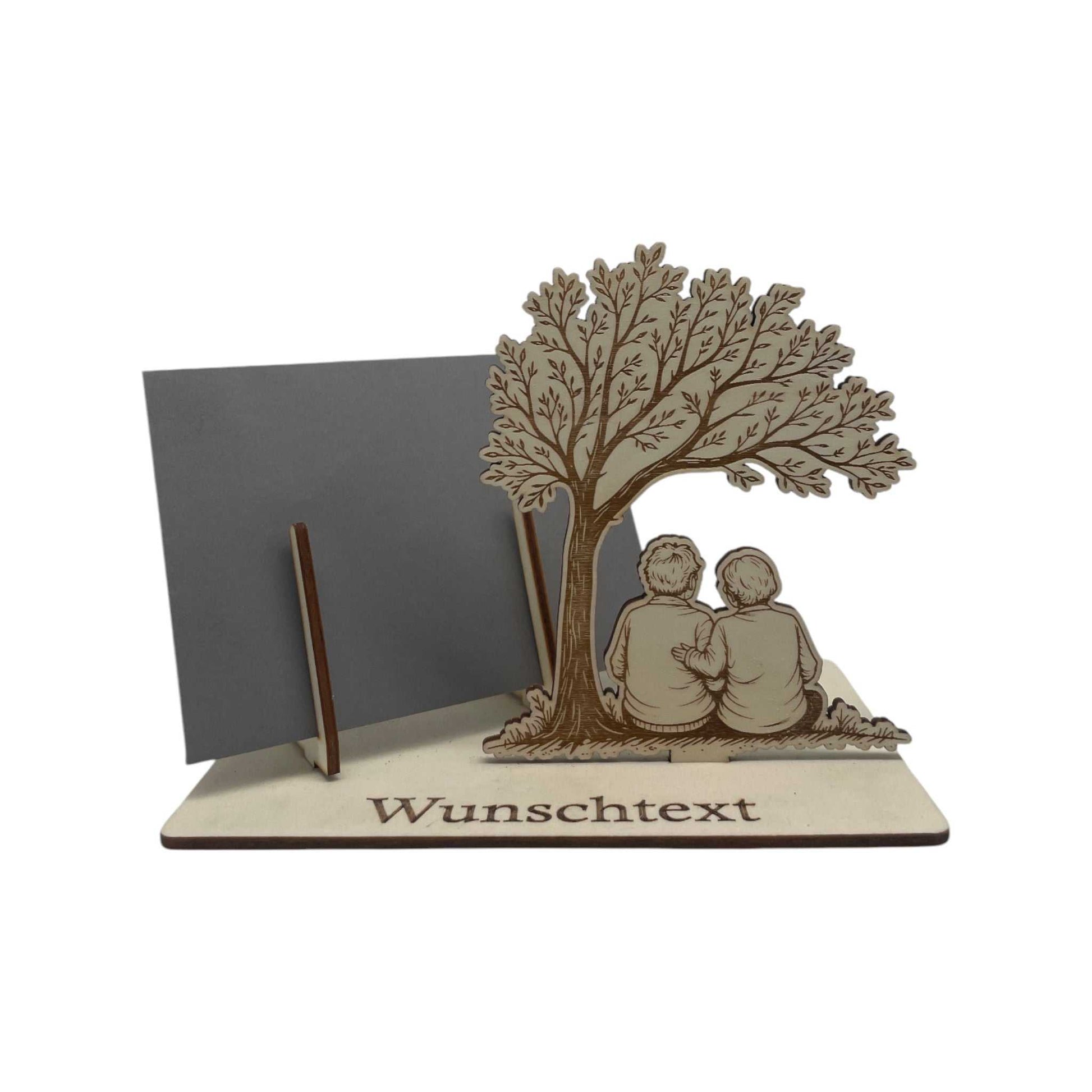 Gutscheinhalter mit Baum & Pärchen – SVG & DXF Laserdatei für Holz
